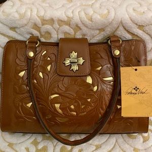 NWT Patricia Nash Tan Leather Handbag
